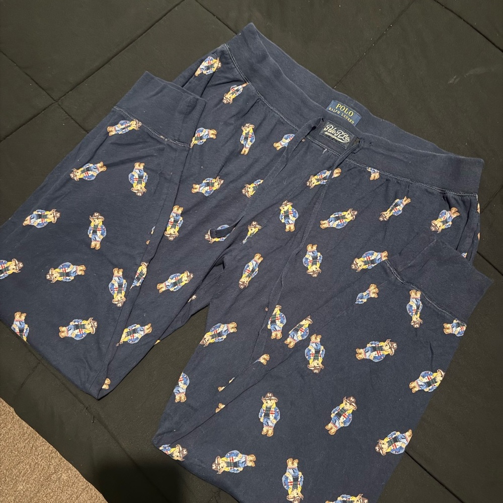 Polo by Ralph Lauren Navy Lounge Pants with Bear Print